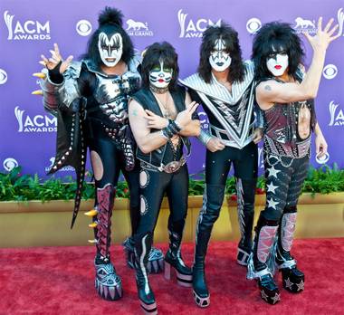 KISS arrives at the 47th Annual Academy of Country Music Awards at MGM Grand Garden Arena on Sunday, April 1, 2012.